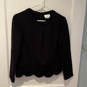 Kate Spade black scalloped top